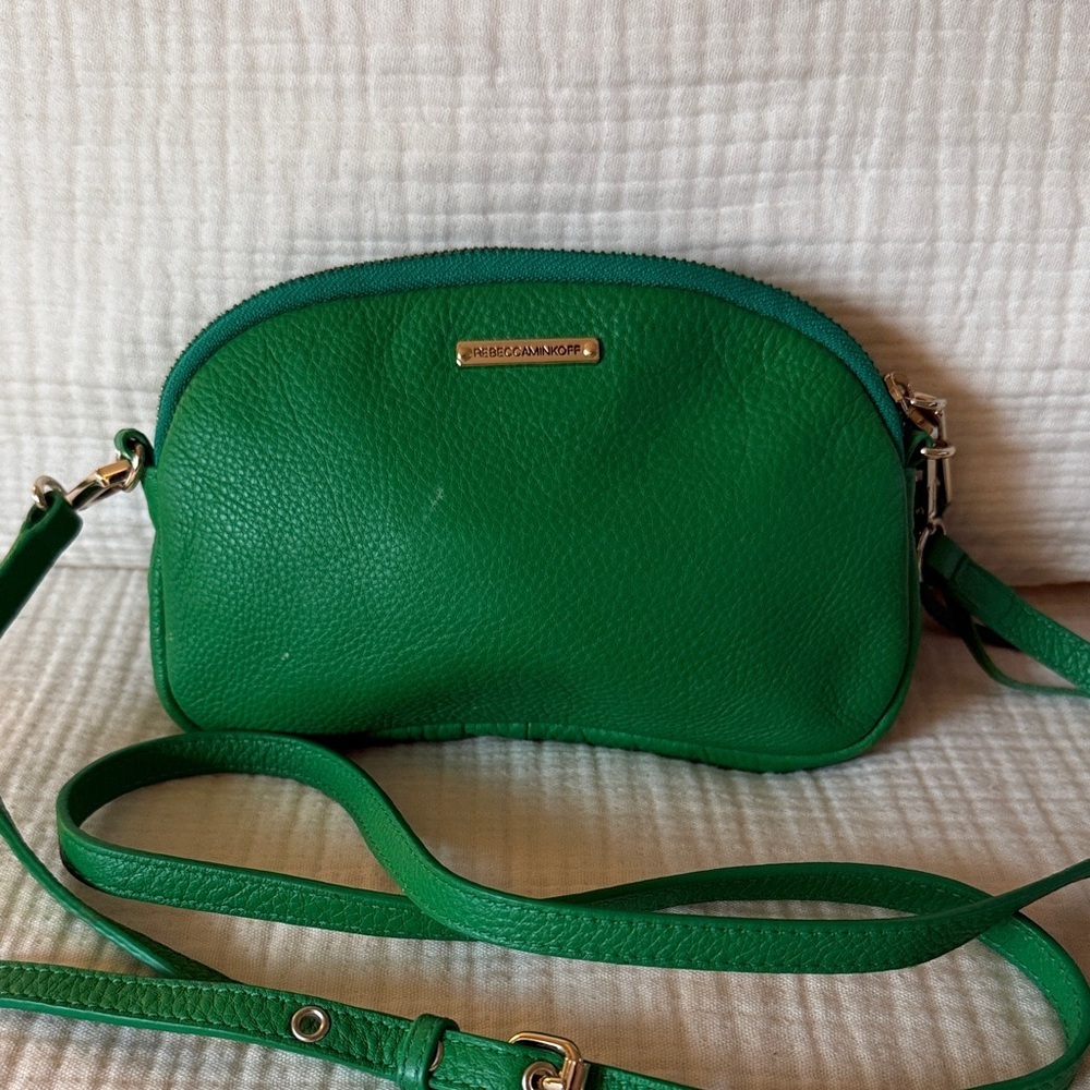 Rebecca Minkoff Green Leather Crossbody Bag – Small Dome Style